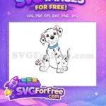 Free Smiling Puppy Free Blue Collar 101 Dalmatians Free SVG - Instant Download