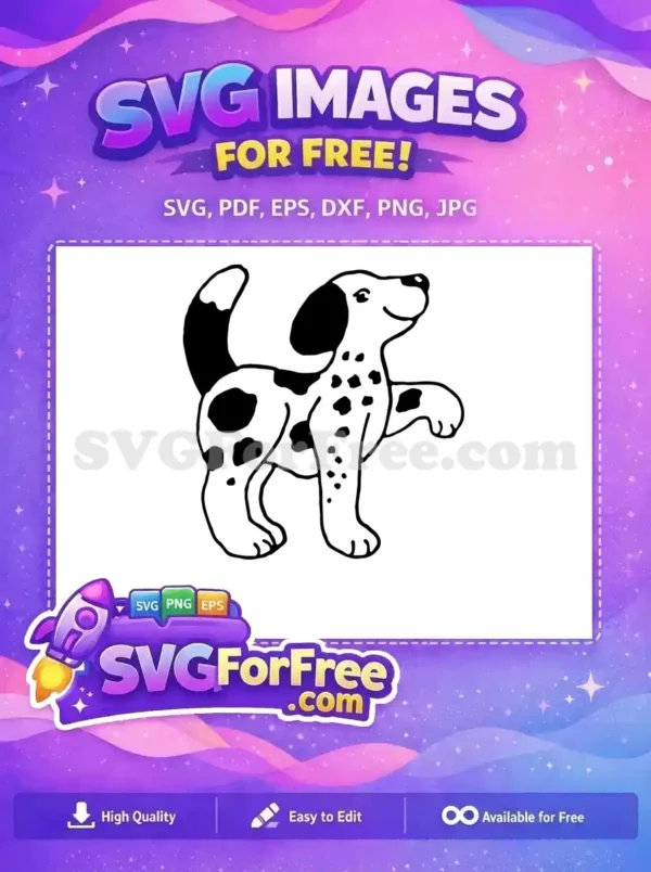 Free Playful Puppy Free Black Spotted Design Dalmatians 101 Disney Free SVG