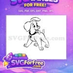 Free Happy Puppy Free Collar 101 Dalmatians Disney Free SVG - Instant Download