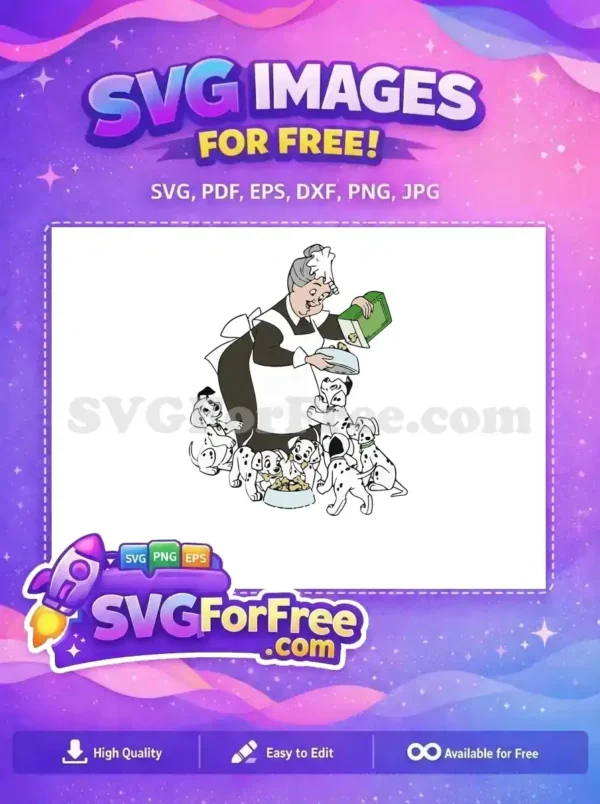 Free Nanny green box Free playful puppies Dalmatians 101 Disney Free SVG