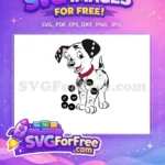 Free Smiling Dalmatian Puppy Free Red Collar 101 Dalmatians Free SVG - Instant Download