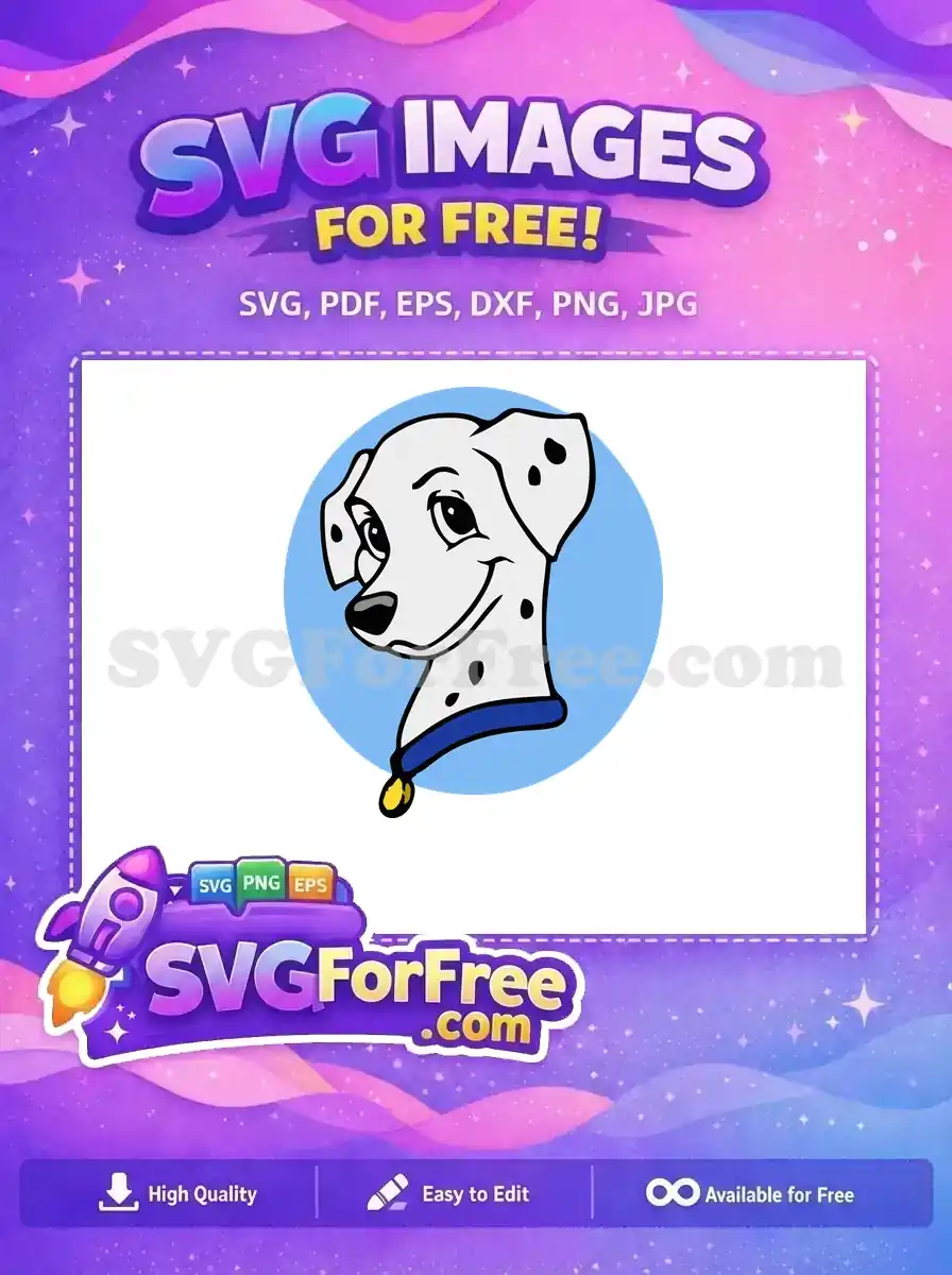 Free Smiling Free Collar Dalmatians 101 Disney Free SVG