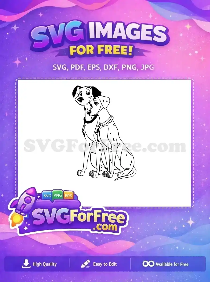 Free Pongo Perdita Free Spotted Happy 101 Dalmatians Disney Free SVG