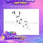 Free White Black Spotted Puppy Free Curious Look Dalmatians 101 Disney Free SVG - Instant Download