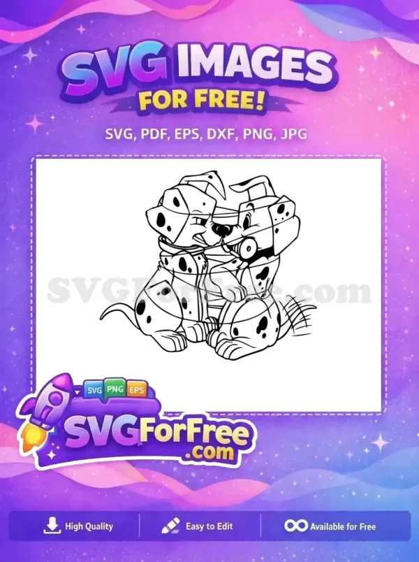 Free Playful Puppies Free Wrapped Dalmatians 101 Free SVG