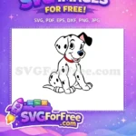 Free Sitting Puppy Free Red Collar 101 Dalmatians Free SVG - Instant Download