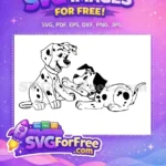 Free Happy Puppy Free Playful Dalmatians 101 Disney Free SVG - Instant Download
