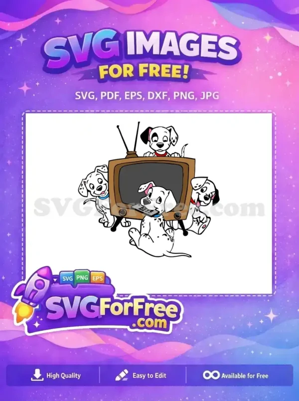 Free Smiling Free TV Remote Dalmatians 101 Disney Free SVG