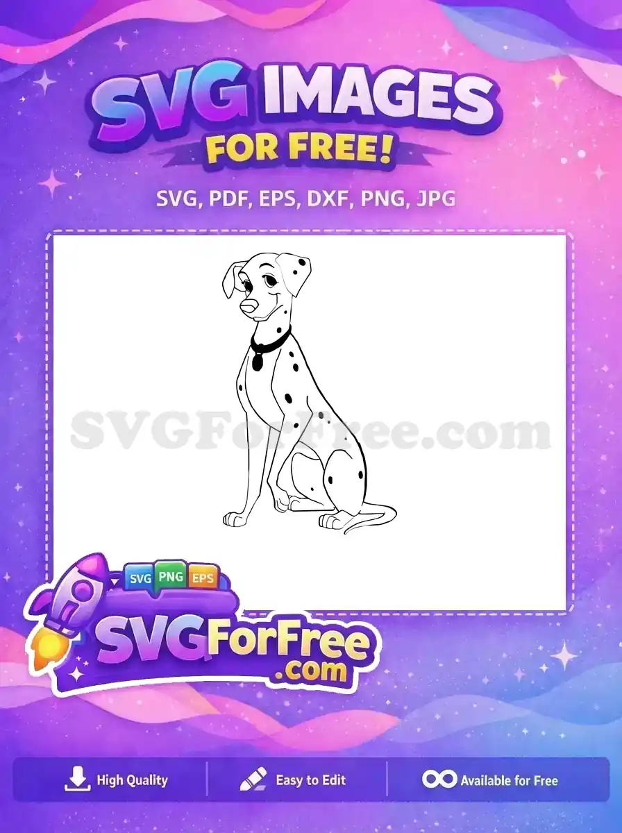 Free Spotted Free Smiling Dalmatians 101 Disney Free SVG