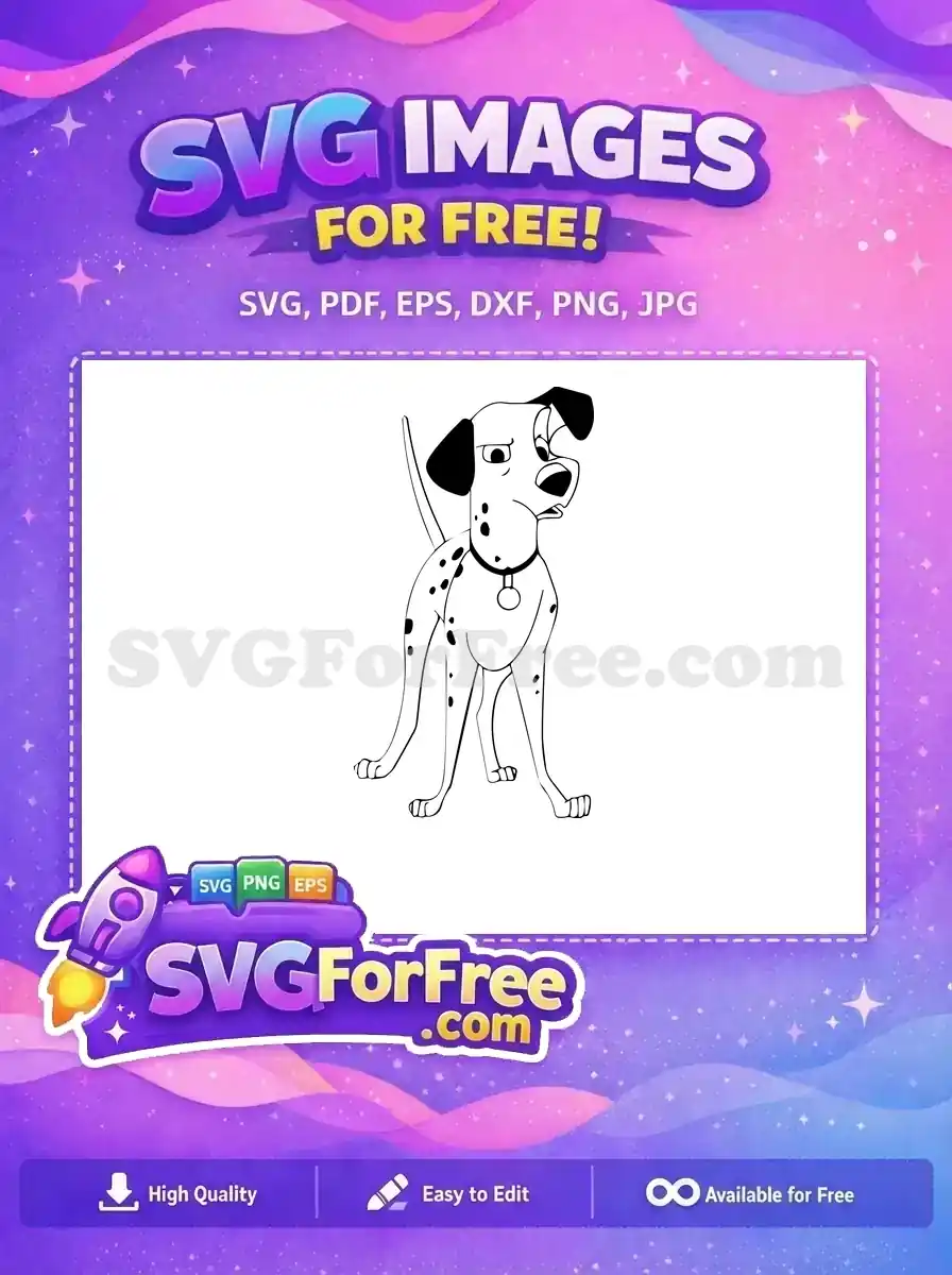 Free Grumpy Free Black Collar Dalmatians 101 Disney Free SVG