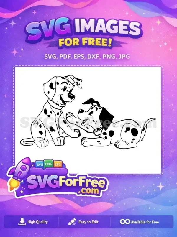Free happy puppy Free black spots 101 Dalmatians Free SVG