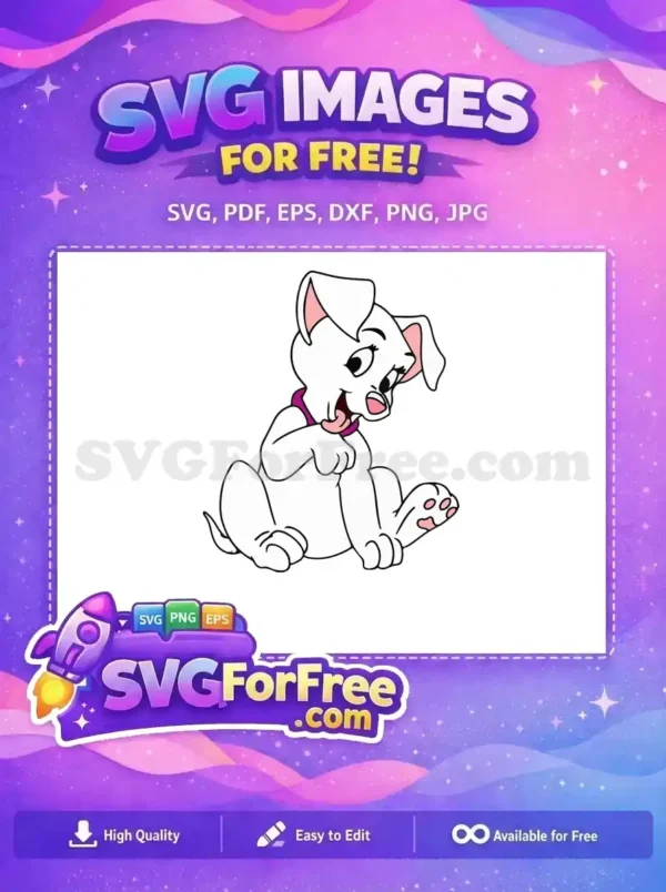Free Licking Paw Free Puppy Dog 101 Dalmatians Free SVG