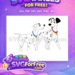 Free Blue Free Red Shocked 101 Dalmatians Disney Free SVG - Instant Download