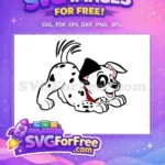 Free Happy Playful Puppy Free Red Collar Dalmatians 101 Disney Free SVG - Instant Download