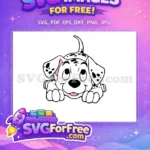 Free Upward Gaze Free Playful Puppy 101 Dalmatians Free SVG - Instant Download