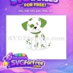 Free Smiling Puppy Free Clover Collar Dalmatians 101 Free SVG - Instant Download