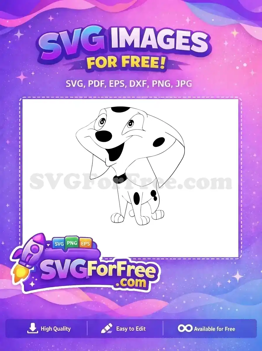 Free Smiling Puppy Free Black Spots 101 Dalmatians Free SVG 2