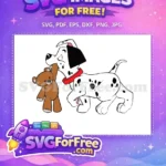 Free Puppy Red Collar Free Teddy Bear 101 Dalmatians Free SVG - Instant Download