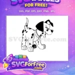 Free Happy Free Black Spotted Dalmatians 101 Disney Free SVG - Instant Download