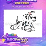 Free Happy Lying Free Collared Dalmatians 101 Disney Free SVG - Instant Download