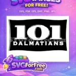 Free White 101 Free Dalmatians Text Disney Free SVG - Instant Download