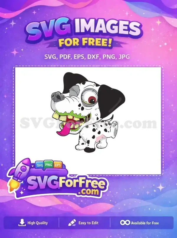 Free Zombie Puppy Free Green Drool Dalmatian Free SVG