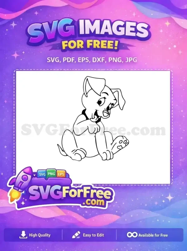 Free Happy Free Collared Dalmatians 101 Disney Free SVG