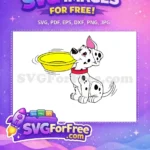 Free Puppy Yellow Bowl Free Dalmatians 101 Disney Free SVG - Instant Download