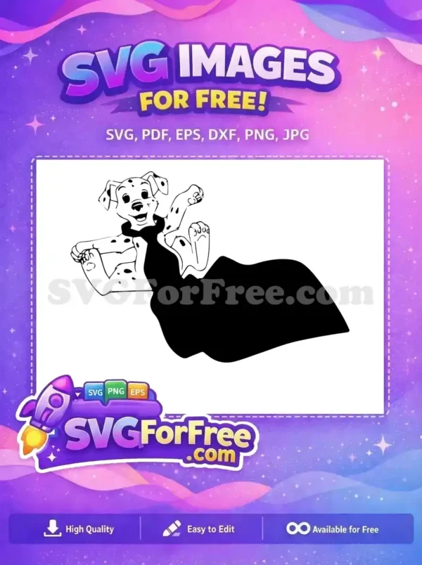 Free Happy Spotted Puppy Free Playful Pose Dalmatians 101 Disney Free SVG