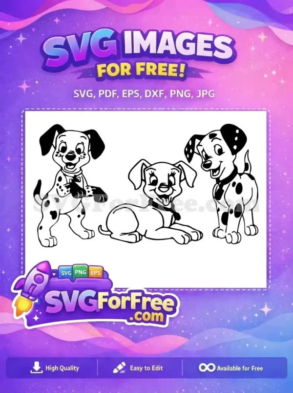 Free Happy Puppies Free Black Spotted 101 Dalmatians Disney Free SVG Free Happy Puppies Free Black Spotted 101 Dalmatians Disney Free SVG