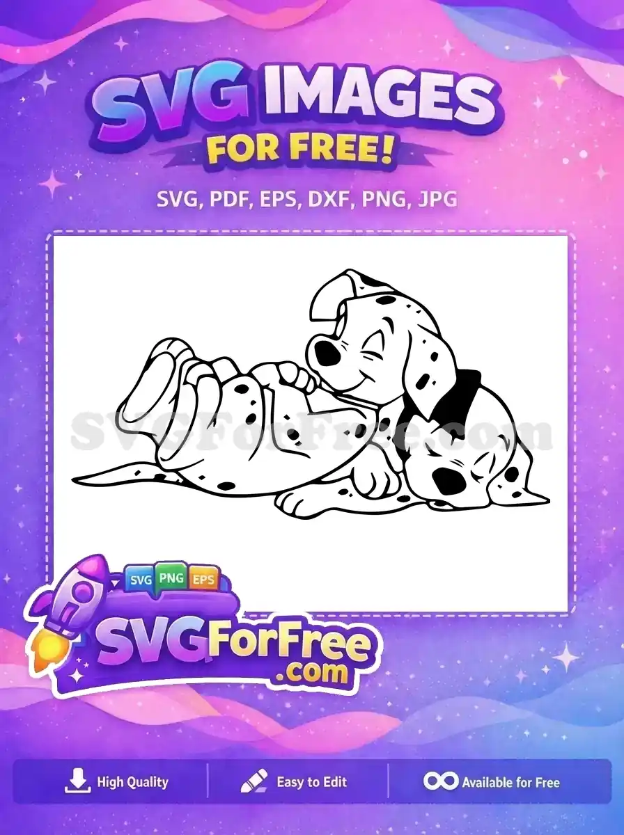 Free Playful Free Spotted Dalmatians 101 Disney Free SVG 1