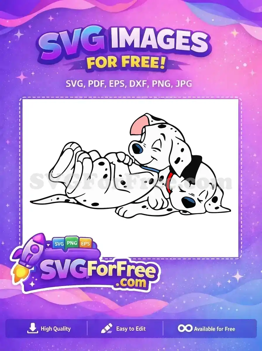 Free Happy Chewing Free Sleeping Dalmatians 101 Disney Free SVG