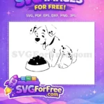 Free Happy Free Spotted Eating Dalmatians 101 Disney Free SVG - Instant Download