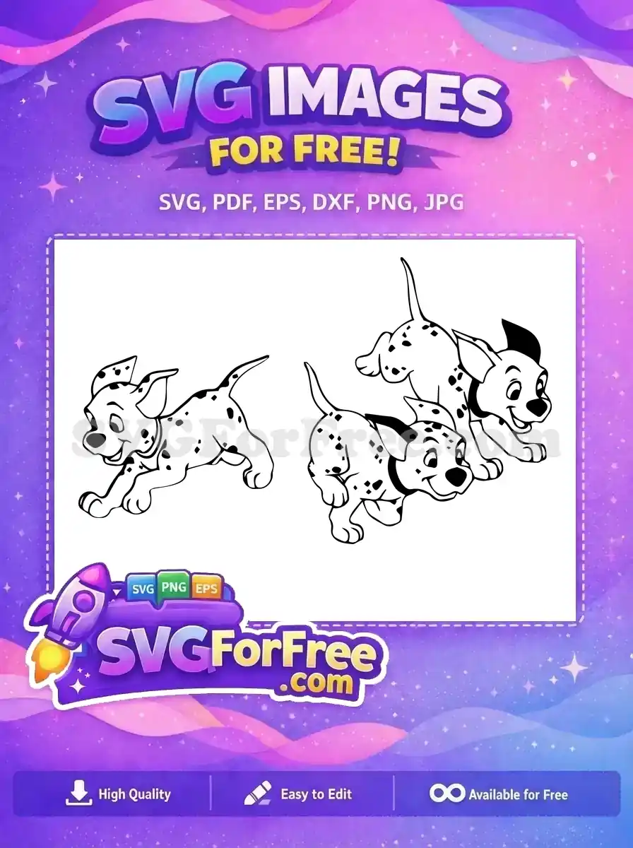 Free Smiling Free Spotted Dalmatians 101 Disney Free SVG