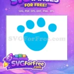 Free Blue Paw Free Dalmatians 101 Footprint Free SVG - Instant Download