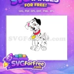 Free Spotted Puppy Free Red Collar 101 Dalmatians Free SVG - Instant Download