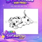 Free Sleepy Spotted Free Relaxed Puppy Dalmatians 101 Disney Free SVG - Instant Download