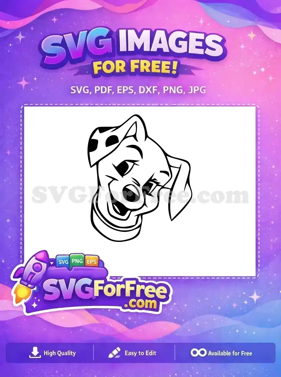 Free Happy Face Free Collar Detail Dalmatians 101 Free SVG