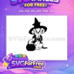 Free Smiling Witch Free Cauldron 101 Dalmatians Halloween Free SVG - Instant Download