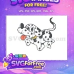 Free Happy Puppy Red Tongue Free Yellow Collar Spotted 101 Dalmatians Disney Free SVG - Instant Download