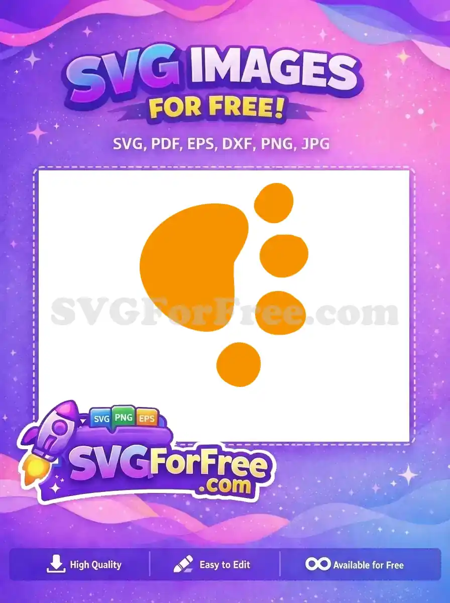Free Orange Paw Free Dalmatians Footprint Disney Free SVG