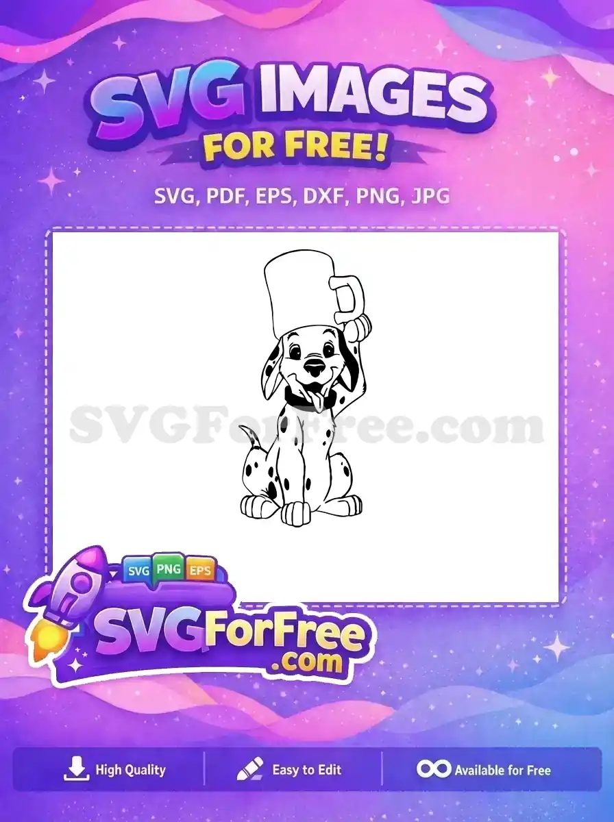 Free Smiling Free Mug Dalmatians 101 Disney Free SVG