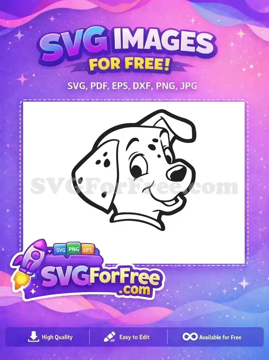 Free Smiling Puppy Face Free Black Spots 101 Dalmatians Free SVG