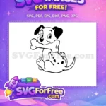 Free Cute Free Bone Dalmatians 101 Disney Free SVG - Instant Download