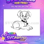 Free Happy Puppy Free Black Collar Dalmatians 101 Disney Free SVG 2 - Instant Download