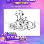 Free Happy Adult Free Three Spotted Pups Dalmatians 101 Disney Free SVG - Instant Download