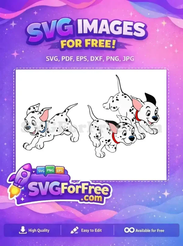 Free Playful Free Collared Dalmatians 101 Disney Free SVG Free Playful Free Collared Dalmatians 101 Disney Free SVG