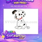Free Smiling Puppy Free Red Collar Dalmatians 101 Disney Free SVG - Instant Download