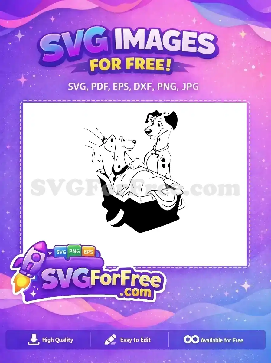 Free Bathing Puppy Free Smiling Dog 101 Dalmatians Disney Free SVG