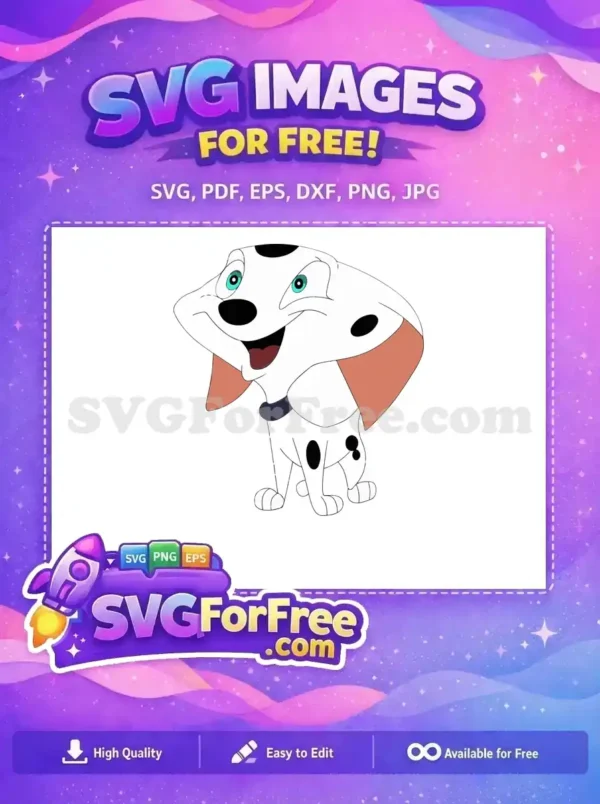 Free Happy Spotted Free Collared Dalmatians 101 Disney Free SVG